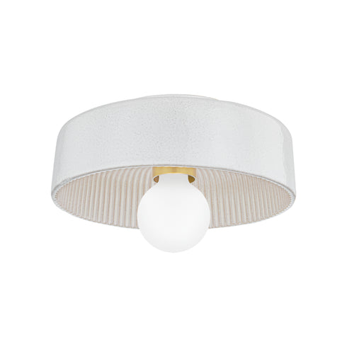 Mitzi Ray Flush Mount in Aged Brass / Ceramic Reactive White Finish Model: H778501-AGB/CRW