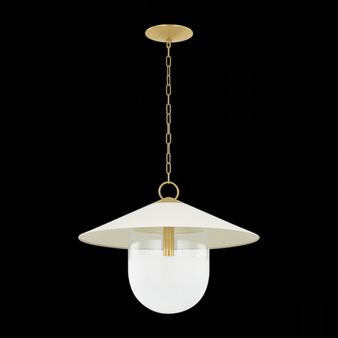 Mitzi Ressi Pendant in Aged Brass/Soft Cream Finish Model: H926701L-AGB/SCR