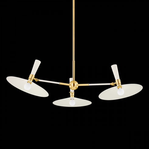 Mitzi RESSI PENDANT in Aged Brass / Soft Cream Finish Model: H926701S-AGB/SCR
