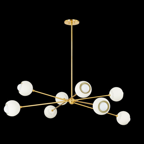 Mitzi Saylor Chandelier in Aged Brass/Soft Cream Finish Model: H832808-AGB/SCR