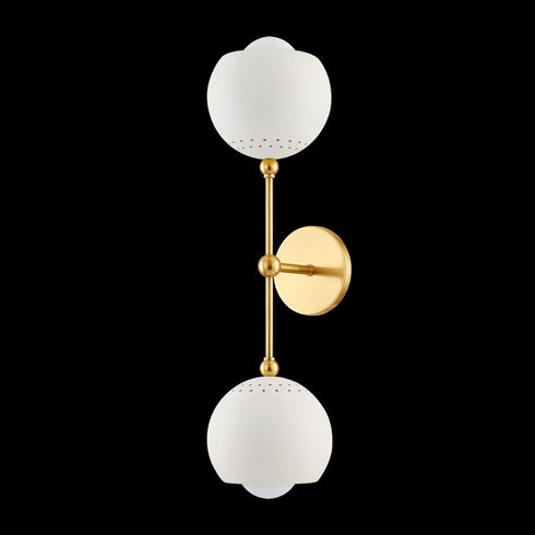 Mitzi Saylor Wall Sconce in Aged Brass/Soft Cream Finish Model: H832102-AGB/SCR