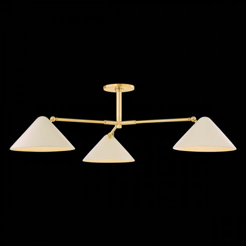 Mitzi SONJA Semi Flush in True Bronze / Soft Bisque Finish Model: H993603-AGB/SBQ