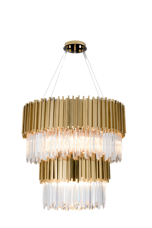 Originali di Illuminazione Jupiter Two Tier Round Crystal Chandelier