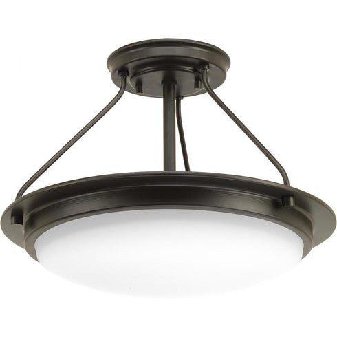 Progress 1 Light Apogee Collection 15 Inch LED Semi Flus Convertible in Architectural Bronze Finish Model: P350064-129-30