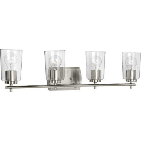 Progress Adley P300157 009 4 60 Watt MED BATH BRACKET in Brushed Nickel Finish Model: P300157-009