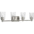 Progress Adley P300157 009 4 60 Watt MED BATH BRACKET in Brushed Nickel Finish Model: P300157-009