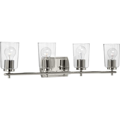 Progress Adley P300157 009 4 60 Watt MED BATH BRACKET in Brushed Nickel Finish Model: P300157-009