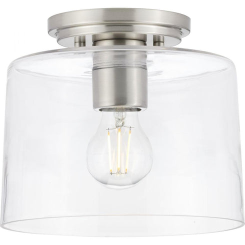 Progress Adley P350213 009 1 60 Watt MED FLUSH MOUNT in Brushed Nickel Finish Model: P350213-009