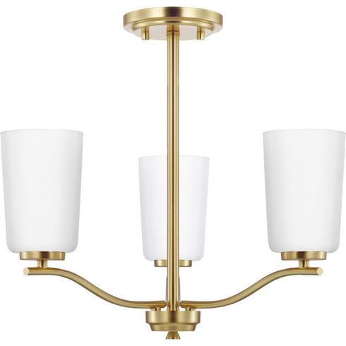 Progress Adley P400349 009 3 Light CHANDELIER CONV in Brushed Nickel Finish Model: P400349-009