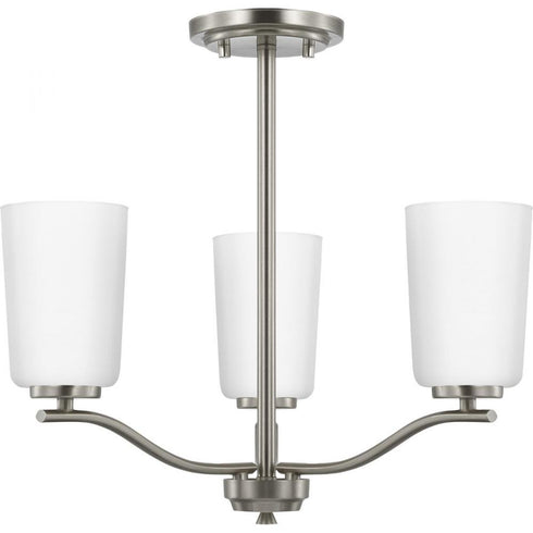 Progress Adley P400349 009 3 Light CHANDELIER CONV in Brushed Nickel Finish Model: P400349-009