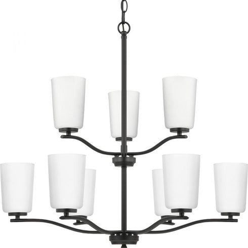 Progress Adley P400351 009 9 Light CHANDELIER in Brushed Nickel Finish Model: P400351-009