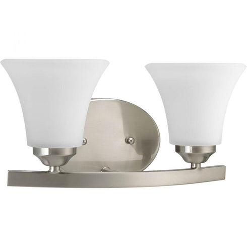 Progress Adorn P2009 09 2 100 Watt MED BATH BRACKET in Brushed Nickel Finish Model: P2009-09