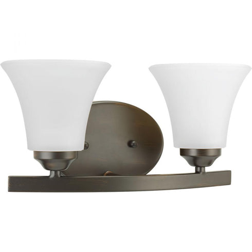 Progress Adorn P2009 09 2 100 Watt MED BATH BRACKET in Brushed Nickel Finish Model: P2009-09