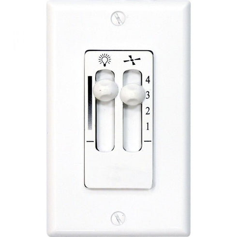 Progress AirPro Fan Control P2630 30 WALL CONTROL With Light in White Finish Model: P2630-30