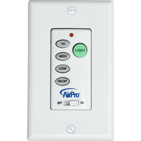 Progress AirPro Wall Control P2665 30 UNIVERSAL FAN WALL CONTROL in White Finish Model: P2665-30