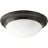 Progress Alabaster Glass P3697 09 3 60 Watt MED CLSE TO CLG in Brushed Nickel Finish Model: P3697-09