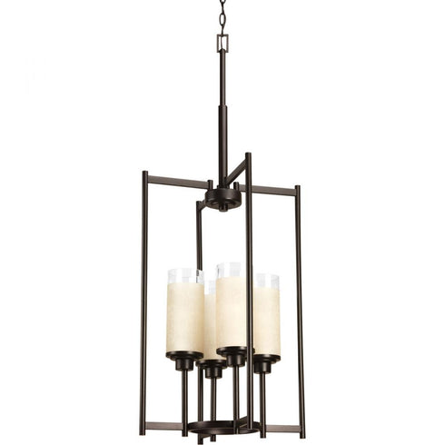 Progress Alexa P3977 09 4 100 Watt MED FOYER in Brushed Nickel Finish Model: P3977-09