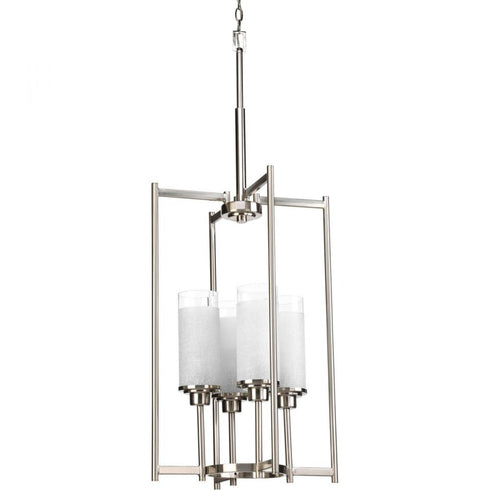 Progress Alexa P3977 09 4 100 Watt MED FOYER in Brushed Nickel Finish Model: P3977-09
