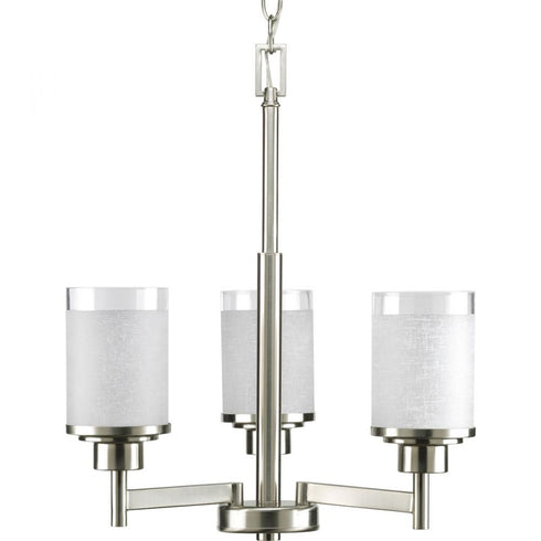 Progress Alexa P4458 09 3 100 Watt MED CHAND in Brushed Nickel Finish Model: P4458-09