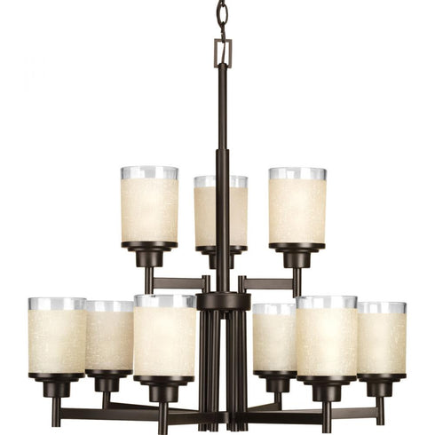 Progress Alexa P4626 09 9 100 Watt MED CHANDELIER in Brushed Nickel Finish Model: P4626-09