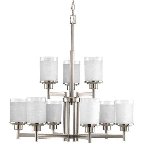 Progress Alexa P4626 09 9 100 Watt MED CHANDELIER in Brushed Nickel Finish Model: P4626-09