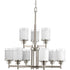 Progress Alexa P4626 09 9 100 Watt MED CHANDELIER in Brushed Nickel Finish Model: P4626-09