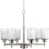 Progress Alexa P4758 09 6 100 Watt MED CHANDELIER in Brushed Nickel Finish Model: P4758-09