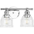 Progress Ambrose P300374 015 2 60 Watt MED BATH BRACKET in Polished Chrome Finish Model: P300374-015
