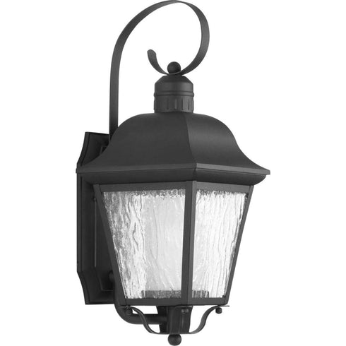 Progress Andover Collection Black One Light Medium Wall Lantern in Textured Black Finish Model: P6620-31MD