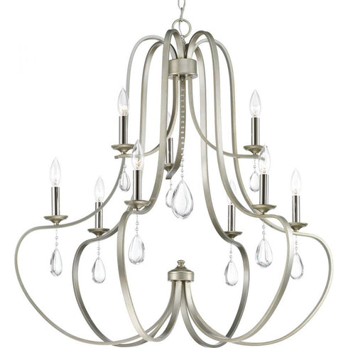 Progress Anjoux Nine Light Chandelier in Antique Bronze Finish Model: P400088-020
