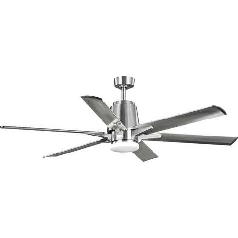 Progress Arlo P250026 009 30 60IN 6 BLADE With LED LGT in Brushed Nickel Finish Model: P250026-009-30