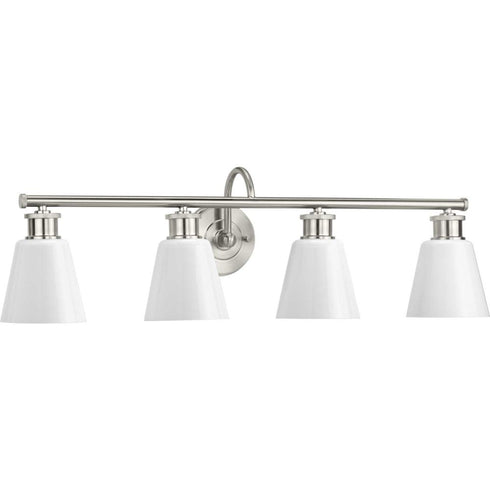 Progress Ashford P300317 009 4 100 Watt MED BATH BRACKET in Brushed Nickel Finish Model: P300317-009