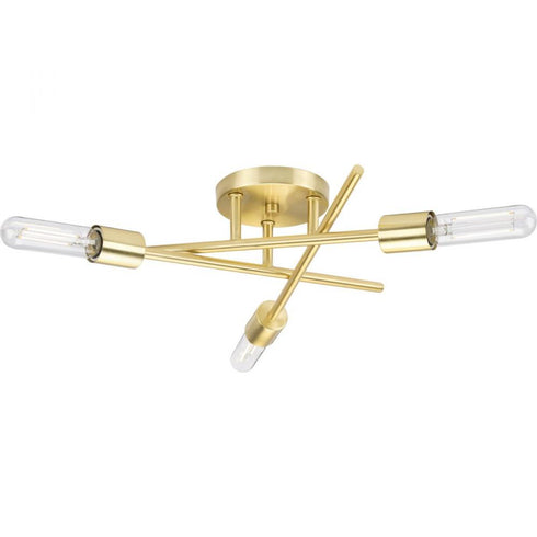 Progress Astra P350225 009 3 Light SEMIFLUSH in Brushed Nickel Finish Model: P350225-009