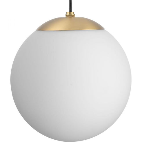 Progress Atwell Collection in Brushed Nickel and Opal Glass Globe Medium Hanging Pendant Light Model: P500462-009