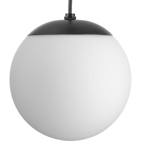 Progress Atwell Collection in Brushed Nickel and Opal Glass Globe Small Hanging Pendant Light Model: P500461-009