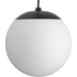 Progress Atwell Collection in Brushed Nickel and Opal Glass Globe Small Hanging Pendant Light Model: P500461-009