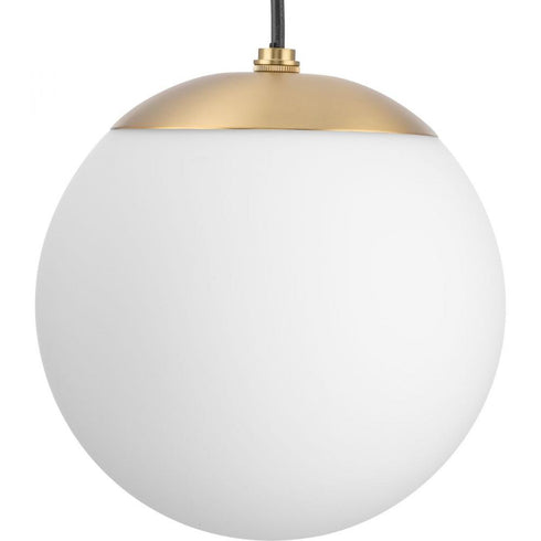 Progress Atwell Collection in Brushed Nickel and Opal Glass Globe Small Hanging Pendant Light Model: P500461-009