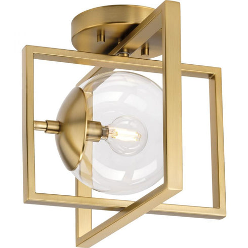 Progress Atwell P350218 009 1 60 Watt CAND SEMI FLUSH in Brushed Nickel Finish Model: P350218-009