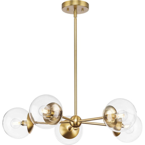 Progress Atwell P400325 009 5 Light CHANDELIER in Brushed Nickel Finish Model: P400325-009