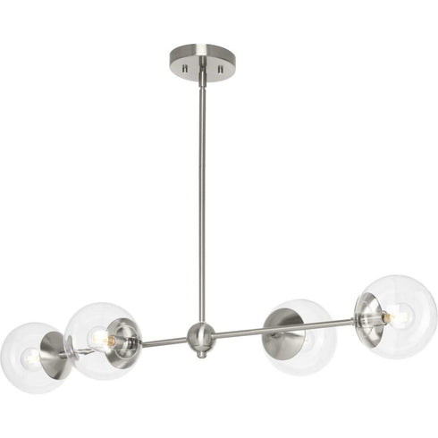 Progress Atwell P400326 009 4 Light LINEAR CHANDELIER in Brushed Nickel Finish Model: P400326-009