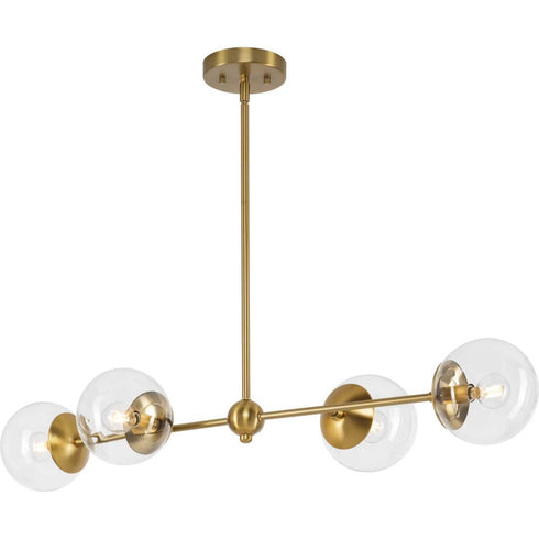 Progress Atwell P400326 009 4 Light LINEAR CHANDELIER in Brushed Nickel Finish Model: P400326-009