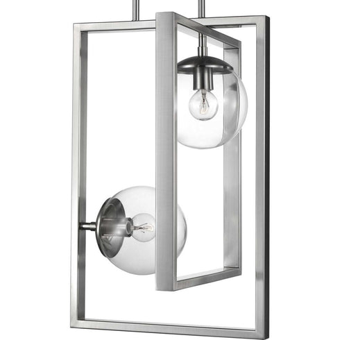 Progress Atwell P500284 009 2 60 Watt CAND PENDANT in Brushed Nickel Finish Model: P500284-009
