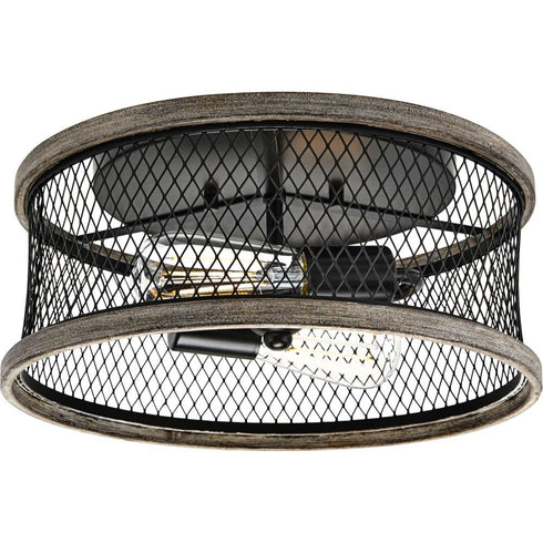Progress Austelle Collection Two Light in Antique Bronze 14 Inch Flush Mount Model: P350154-020