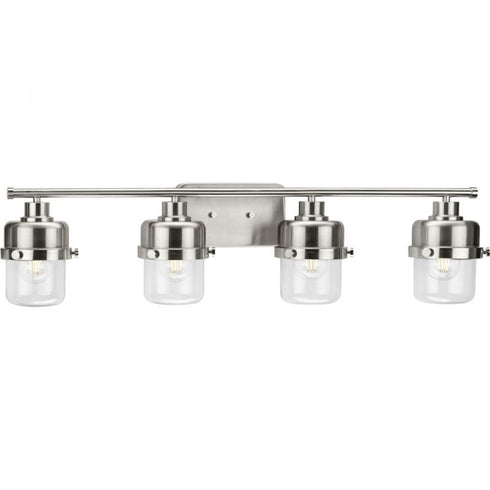 Progress Beckner P300425 009 4 Light BATH in Brushed Nickel Finish Model: P300425-009