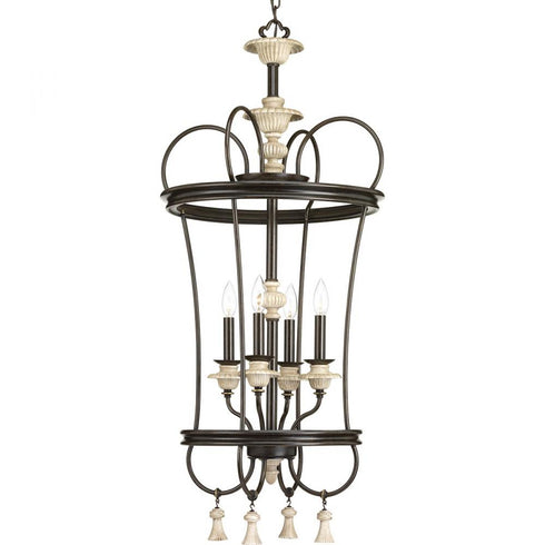 Progress Bergamo Four Light Pendant in Forged Bronze Finish Model: P500091-077