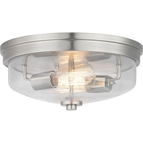 Progress Blakely P350121 009 2 60 Watt MED FLUSH MOUNT in Brushed Nickel Finish Model: P350121-009
