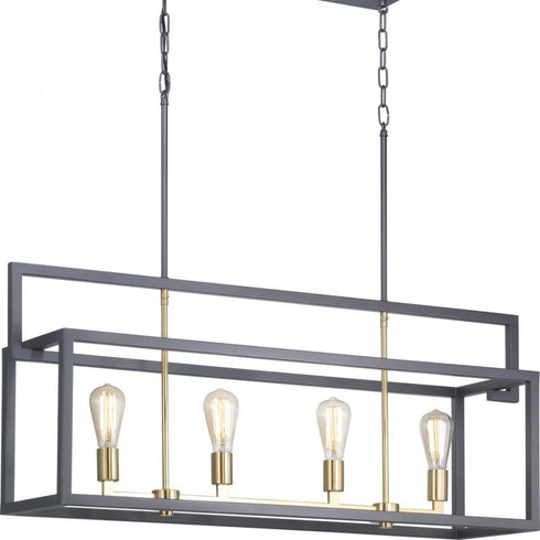 Progress Blakely P400086 143 4 60 Watt MED CHANDELIER in Graphite Finish Model: P400086-143