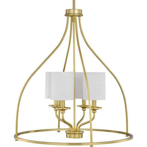 Progress Bonita Collection Four Light in Brushed Nickel Foyer Chandelier Model: P500285-009