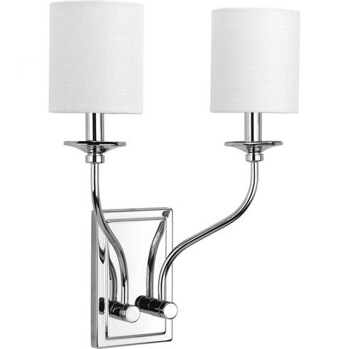 Progress Bonita P710019 009 2 60 Watt CAND WALL SCONCE in Brushed Nickel Finish Model: P710019-009