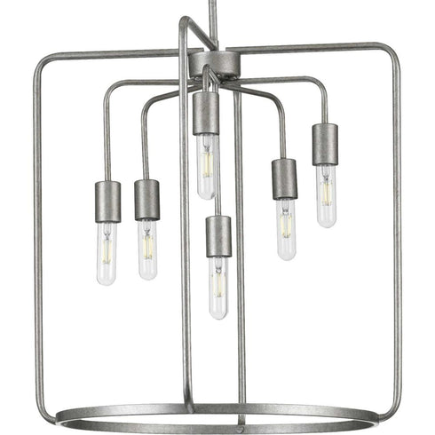 Progress Bonn P500225 031 6 60 Watt CAND PENDANT in Matte Black Finish Model: P500225-031